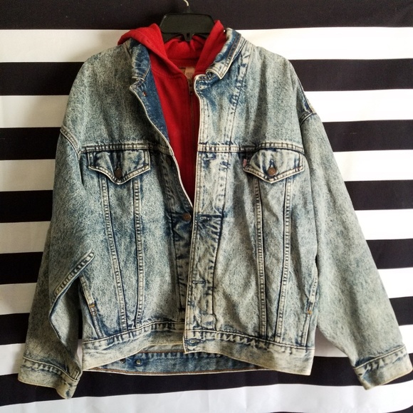 Levi's Vintage Denim Jacket w/Faux Hoodie Size M - Picture 1 of 6